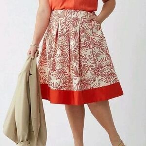 NWT Lane Bryant Linen Skirt Pleated Flare Midi Sz 14